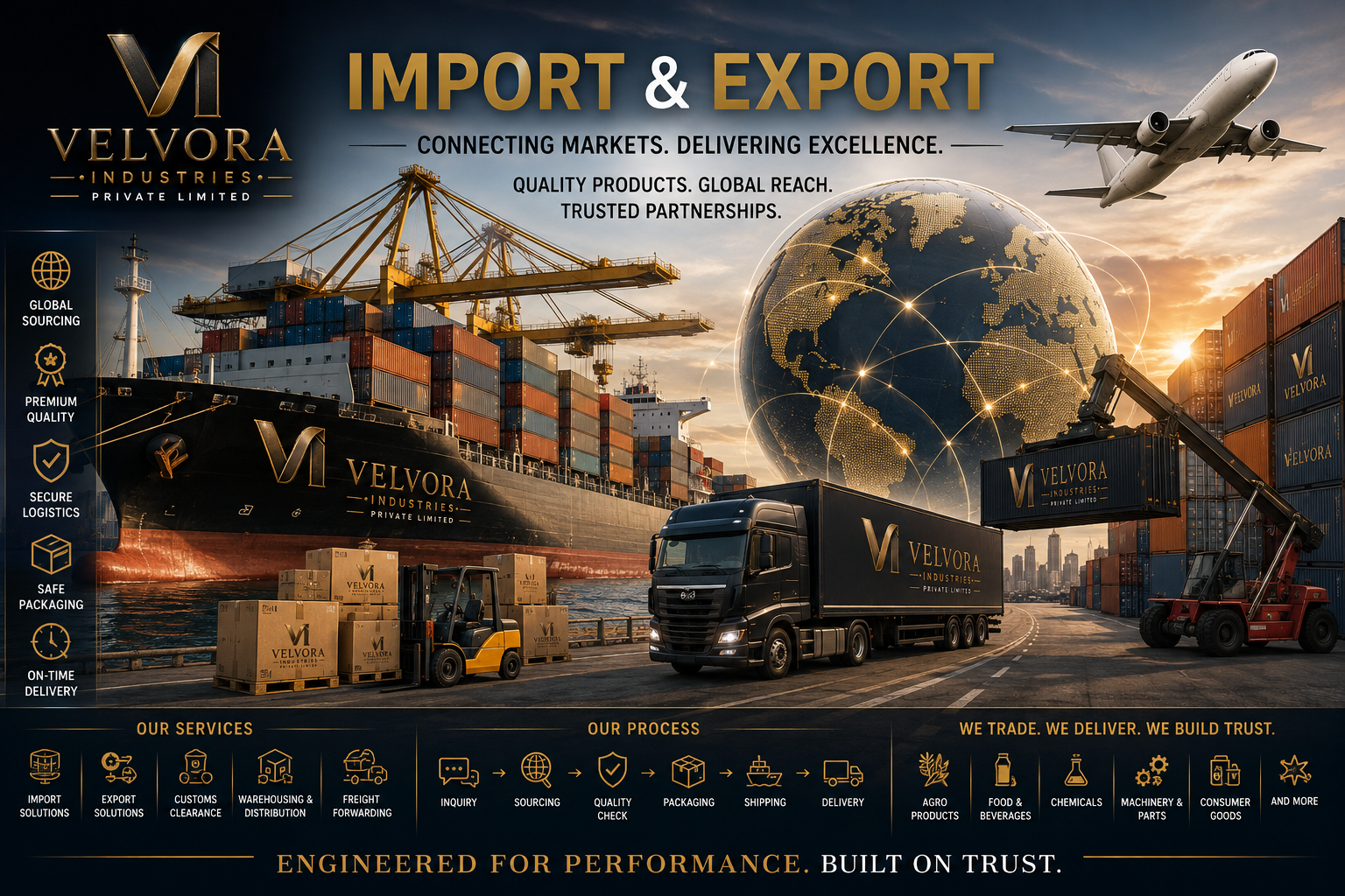 Velvora Industries import and export — connecting markets, delivering excellence